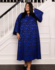 Dianna Singh The Swing Dress in Cobalt Jacquard