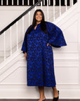 Dianna Singh The Swing Dress in Cobalt Jacquard
